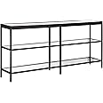 Henn&Hart 64" Wide Rectangular Console Table in Blackened Bronze, Entryway Table, Accent Table for Living Room, Hallway