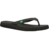 Sanuk Yoga Serenity Flip Flops for Women - Yoga Mat Footbed Sandals | Yoga sandals for women, womens beach sandals, yoga mat footbed, lightweight summer flip flops