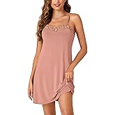 OPOIPIN Women's Full Slip Sexy Lace Chemise Nightgown Babydoll Lingerie Spaghetti Strap Scoop Neck Nightdress