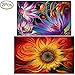 Standie 2 Pack 5D DIY Diamond Painting Crystal Embroidery Rhinestone Painting Kit Decorating Wall Stickers ( Sun Flowers 45 x 30cm & Lotus Flower 40 x 30cm )