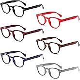 Kerecsen Reading Glasses 6 Pack Great Value Quality Readers Spring Hinge Color Glasses (6 colors mixed-2, 1.25, diopters)