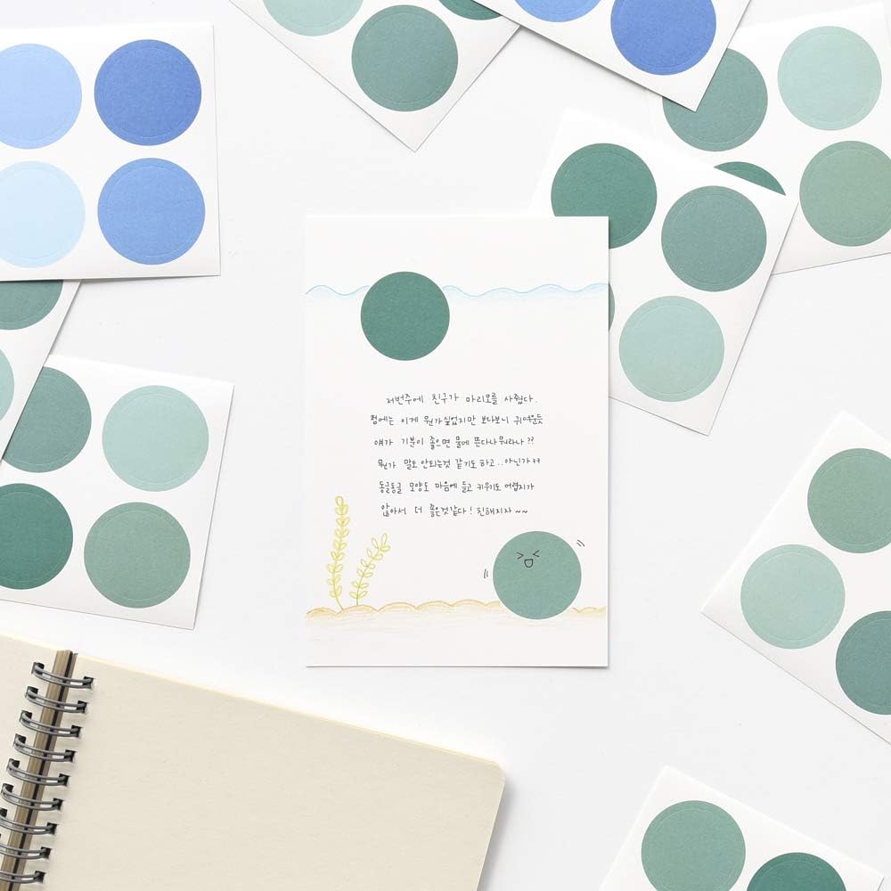 Monolike Circle Stickers - Solid Round Dot Large Size A + B Set, 12 Type Stickers 36 Sheets - Image 5