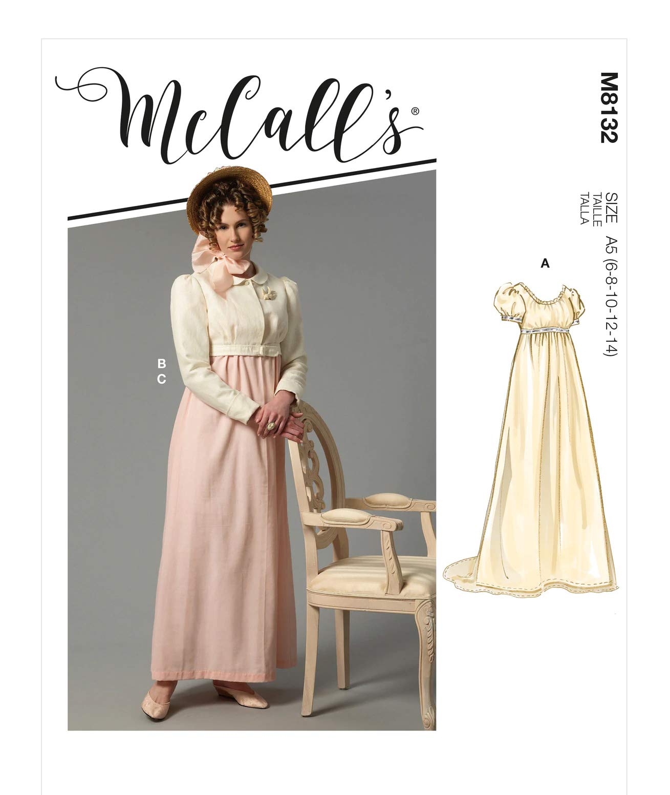 McCalls M8132A5 Misses Costume, A5 (6-8-10-12-14), White