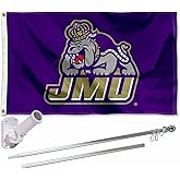 James Madison Dukes Flag with Pole and Bracket Complete Set