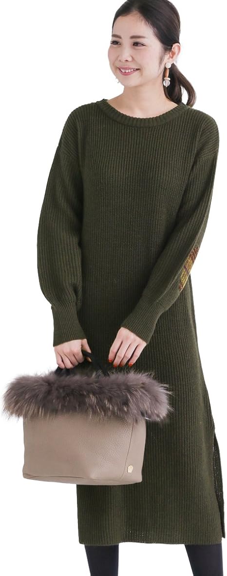 Amazon Co Jp サニーレーベル Sonny Label ハリスツイードエルボーパッチワンピース La77 26k903 Free カーキ 服 ファッション小物
