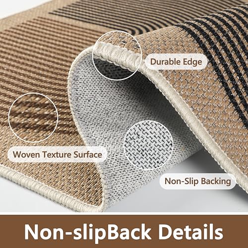 Capslpad Dirt Trap Door Mat 80x120cm, Non Slip Door Mat for Interior Door, Machine Washable Entrance Mat, Durable Jute Look, Indoor Entrance Mat