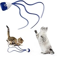Cat Toys Petcronies, Interactive Cat Toys for Indoor with USB Rechargeable Cat Wand Toy Automatic Silicone Tail Teaser Toy 2
