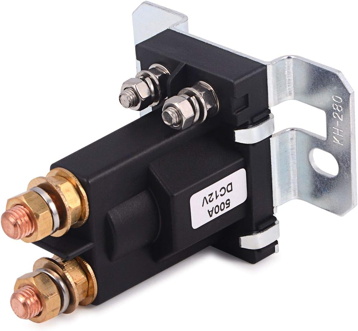 WINJUN 4Pin Auto Starter Relay 12V DC 500 Amp Vehicle SPST Contactor Double Batteries Isolator Control On/Off Switch, Heavy Duty, High Current, with Connection Accessory
