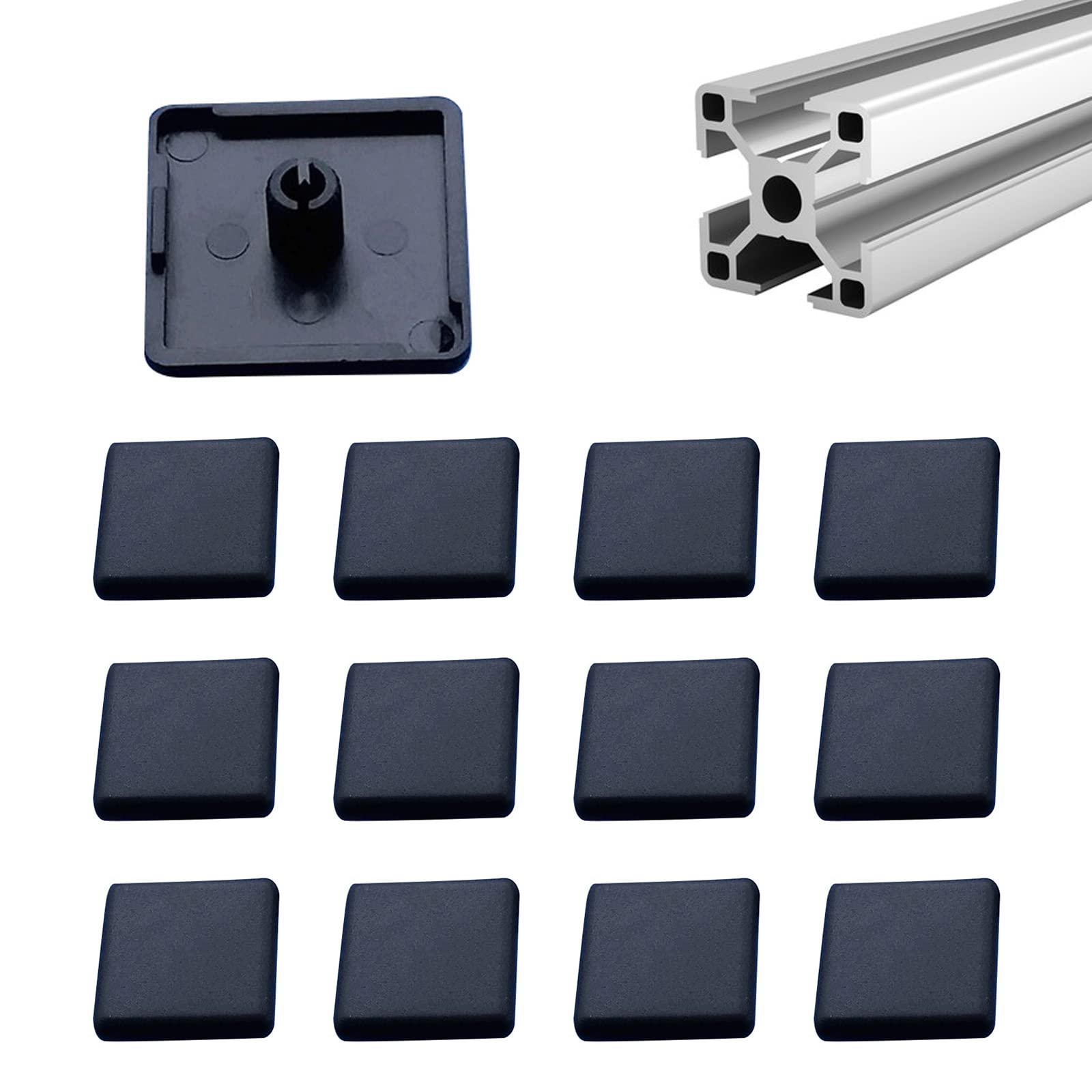 YouU 30x30mm European Standard Aluminum Profile End Cap Standard Seal Cover Black 60 pcs