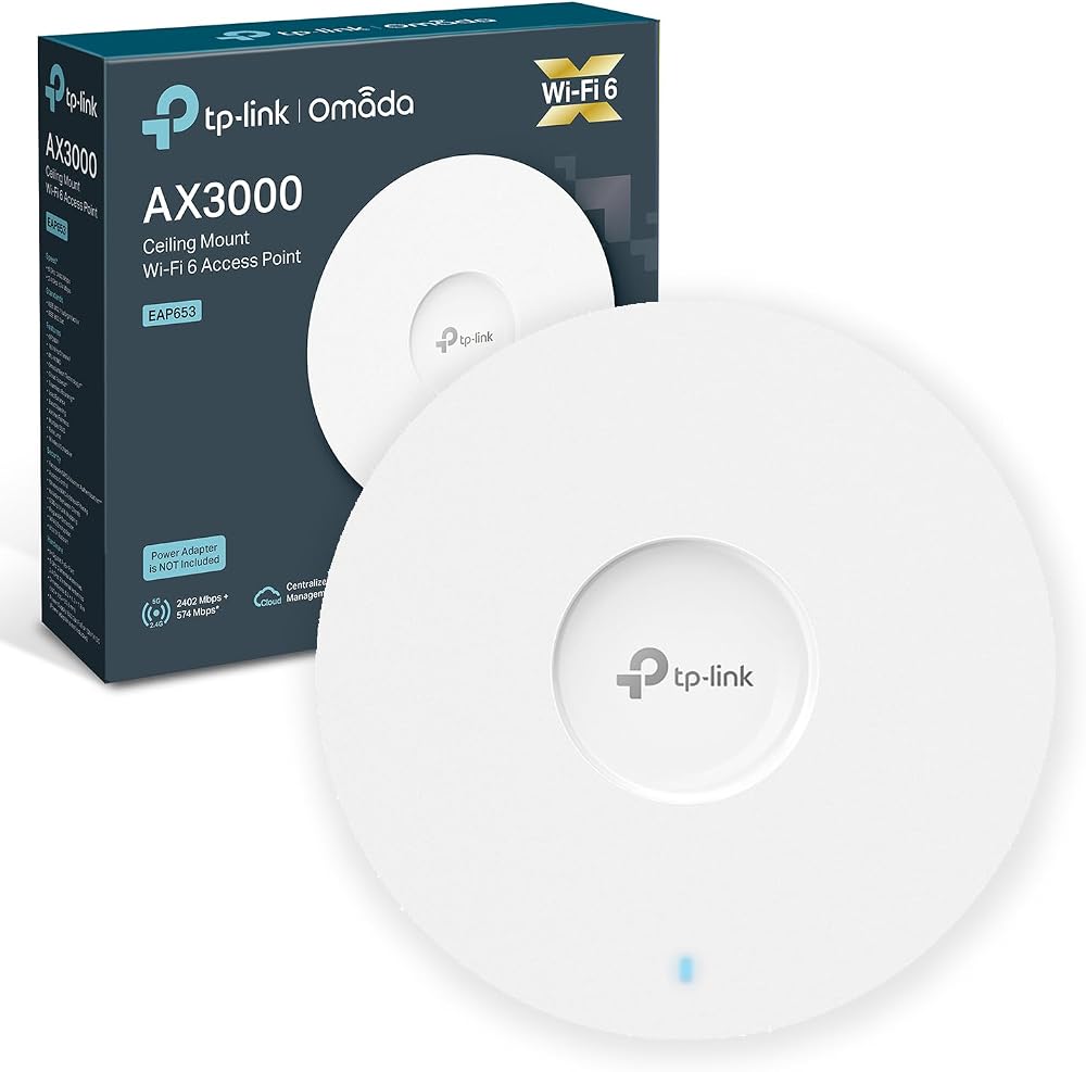 TP-Link EAP653 AX3000 WiFi 6 Dual Band Gigabit PoE+ Access Point Omada Mesh