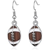 RUOFFETA Sport Ball Dangle Earrings, Football, Basketball, Soccer, Volleyball, Baseball Earrings for Women Fans