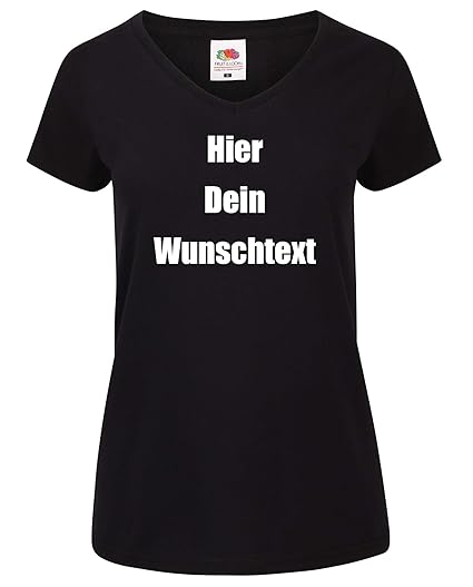 Damen T-Shirt V-Auschnitt Bedrucken mit dem Amazon Tshirt Designer. T-Shirt selber gestalten. T-Shirt Druck. T-Shirt mit Wuns