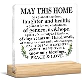 Housewarming Gifts for Women Men, New Home Gifts for New Homeowner, Welcome Home Religious Clear Acrylic Desk Decorative Sign