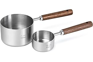 FAFAFLYER Dog Food Scoop Measuring-Cup - Stainless Steel Measuring Cup, 1CUP and 1/4CUP Two-Pack