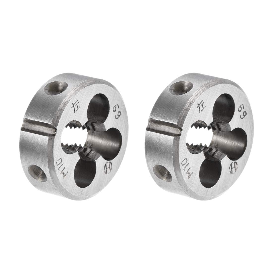 sourcing map M10 Metric Round Die, Machine Thread Left Hand Threading Die, Alloy Tool Steel Screw Thread Cutting Die, 2pcs