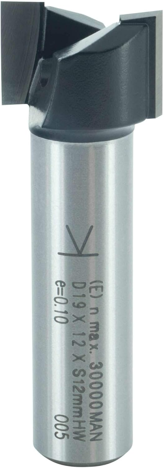 ENT 13440 Hinge Mortising Cutter TC Shank (S) 12 mm, Diameter (D) 19 mm, (NL) 12 mm, (SL) 40 mm, (GL) 52 mm