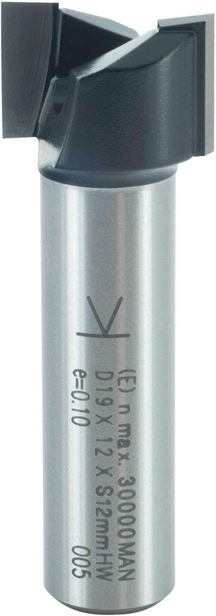 ENT 13440 Hinge Mortising Cutter TC Shank (S) 12 mm, Diameter (D) 19 mm, (NL) 12 mm, (SL) 40 mm, (GL) 52 mm