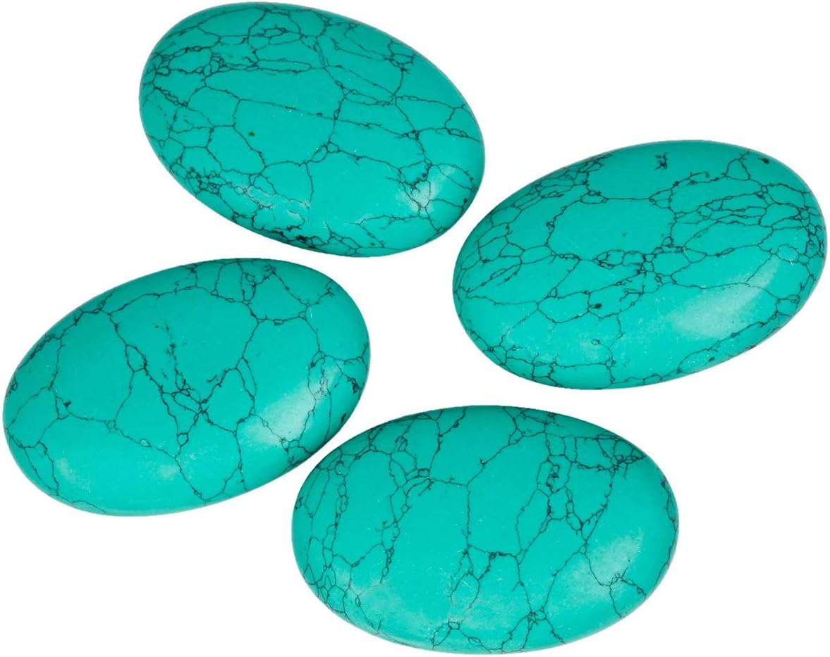 mookaitedecor 6cm Large Green Howlite Turquoise Palm Worry Stone - Image 4