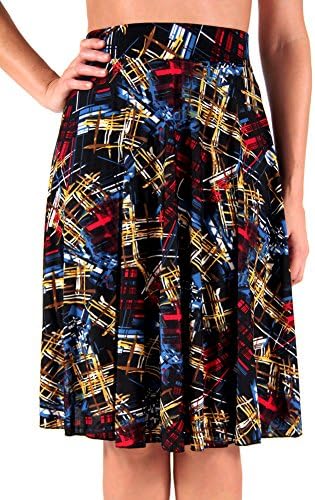 Casual skirt with splash design (Medium, Multicolor AA2)