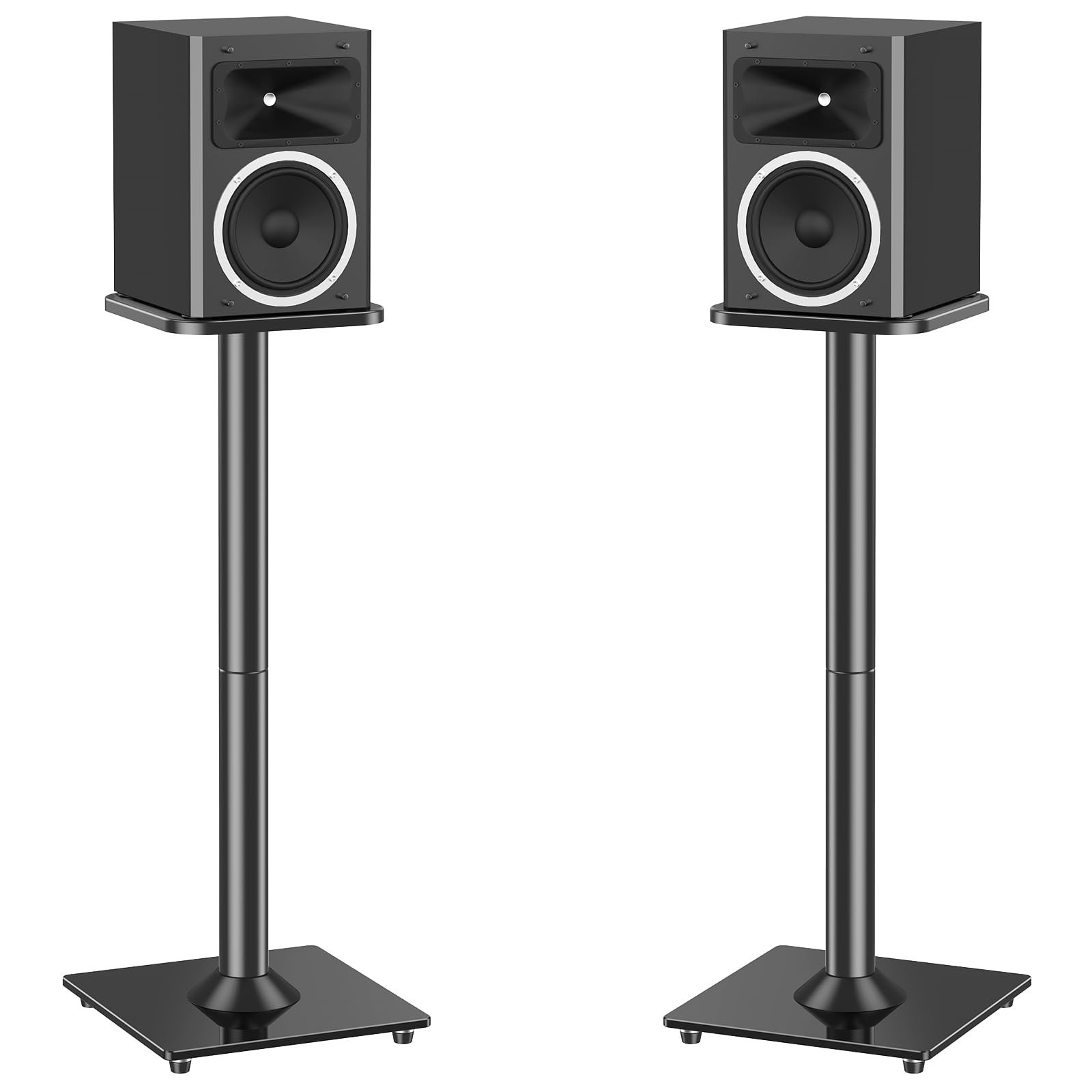 Photo 1 of MOUNTUP Universal Speaker Stands Pair for Surround Sound, 31" Height Floor Speaker Stands for Klipsch, Polk, Yamaha Other Large Satellite, Bookshelf Speakers, Up to 22LBS Cable Concealing Black MU9132