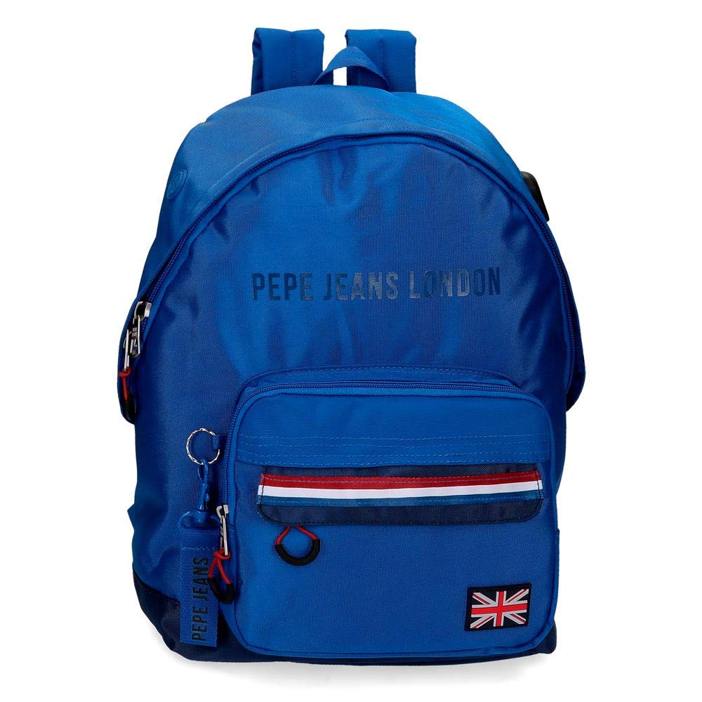 Pepe Jeans Overlap School Backpack Blue 32x44x17,5 cms Polyester 21.12L