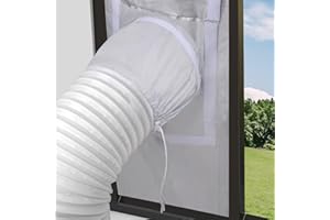 KIFIRAY Portable Air Conditioner Window Vent Kit, Universal Sliding Window Seal Kit for Mobile Air Conditioning & Dryer, 28x52~102cm Length Adjustable Full Sealing Waterproof A/C Window Vent Sealing Cloth