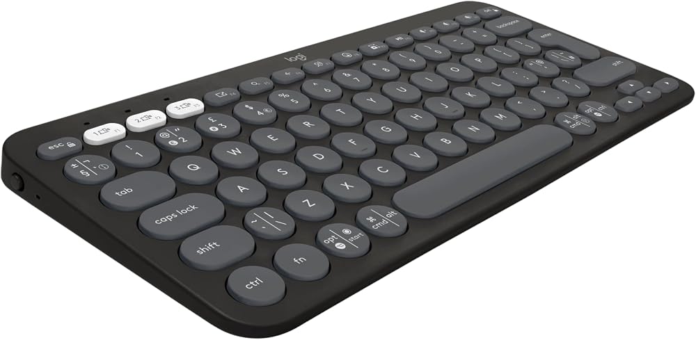 Logitech Pebble Keys 2 K380s Multi-Device Bluetooth Keyboard UK QWERTY Graphite