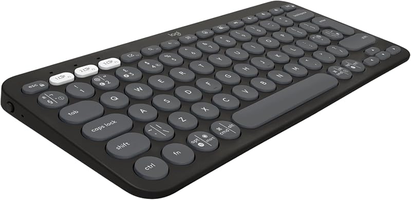 Logitech Pebble Keys 2 K380s Multi-Device Bluetooth Keyboard UK QWERTY Graphite