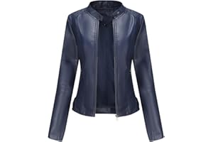 DEAR MODEL Faux Leather Jacket Women Bomber Jacket Women's Belted Motorcycle Jacket