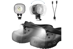 COSOOS Original 2 Rechargeable Headlights for Croc Charms, Flashlight Attachment for Croc Light Kids Boy Girl Men Women Sandal, Clip on Clog Headlamp Shoe Accessory Decoration Charm for Croc