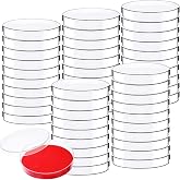 50 Pack 90 x 15mm Plastic Petri Dishes with Lids | Bioresearch Sterile,Suitable for Medical,Biological,School Science Projects