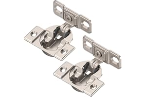 Blum 33B355AF22 Compact Face Fix Hinge 107° with Spring and Mounting Plate, incl Screws, Pack of 2