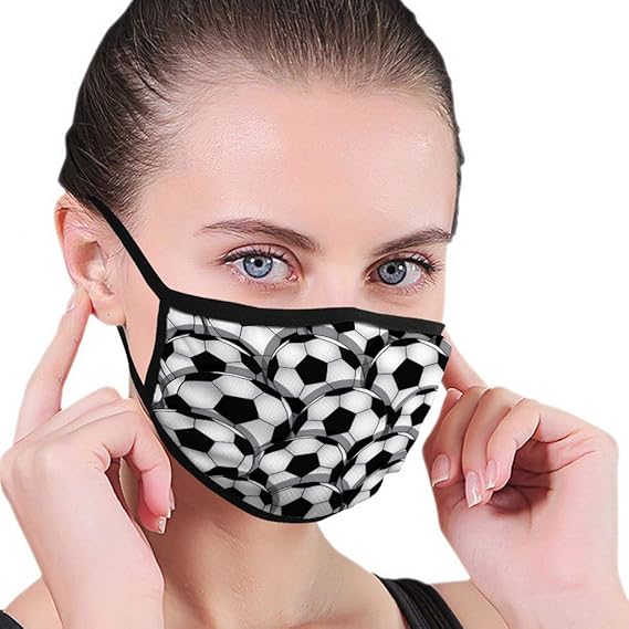 Amazon.com : Comfortable Printed mask, Soccer Texture，Windproof Facial