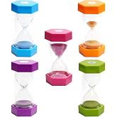 SANDTIMER 5 PcsColorful Hourglass, Sand Timers, Acrylic Hourglass Timer, Kitchen Timer,1/3/5/10/30 Minutes Sandglass for Clas