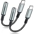 QimKero USB Type C to 3.5mm Female Headphone Jack Adapter, (2 Pack) USB C to Aux Audio Dongle Cable Cord Compatible for iPhone 16 Pro Max/15/15 Pro/15 Plus/15 Pro Max, iPad Pro Samsung GalaxyS23/S22