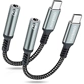 QimKero USB Type C to 3.5mm Female Headphone Jack Adapter, 2 Pack | Stable Connection Without Noise, USB C to Aux Audio Dongle Cable Compatible with iPhone 17 16 15 Pro/Pro Max, Samsung S23-S21 Ultra