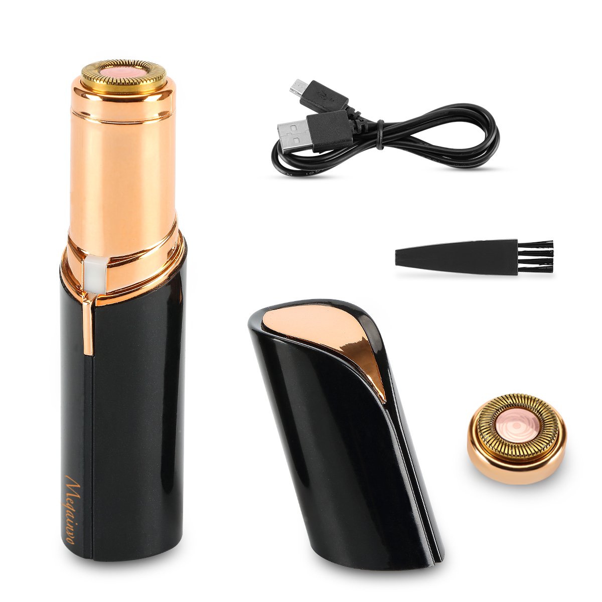 Facial Hair Removal, Megainvo Flawless Hair Removal Portable Painless Mini Discrete Hair Remover for Face, Bikini, Lip-USB Rechargeable