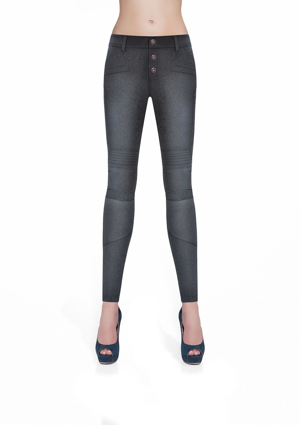 Blue Bottom Leggings Sexy Handmade Black Size L