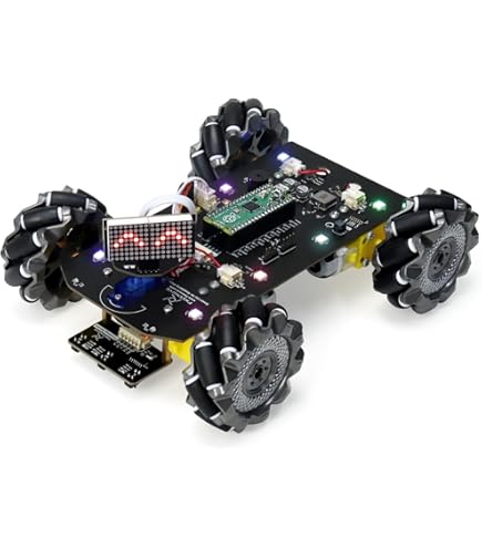 Three-Wheeled Smart Car Kit for Raspberry Pi 5 4 B 3 B+ B A+, Video Mode, Rad