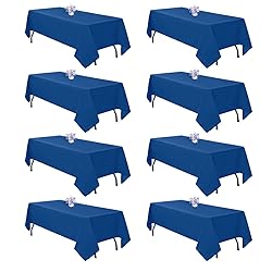 8 Pack Royal Blue Table Cloth 60x126 Inch Rectangle