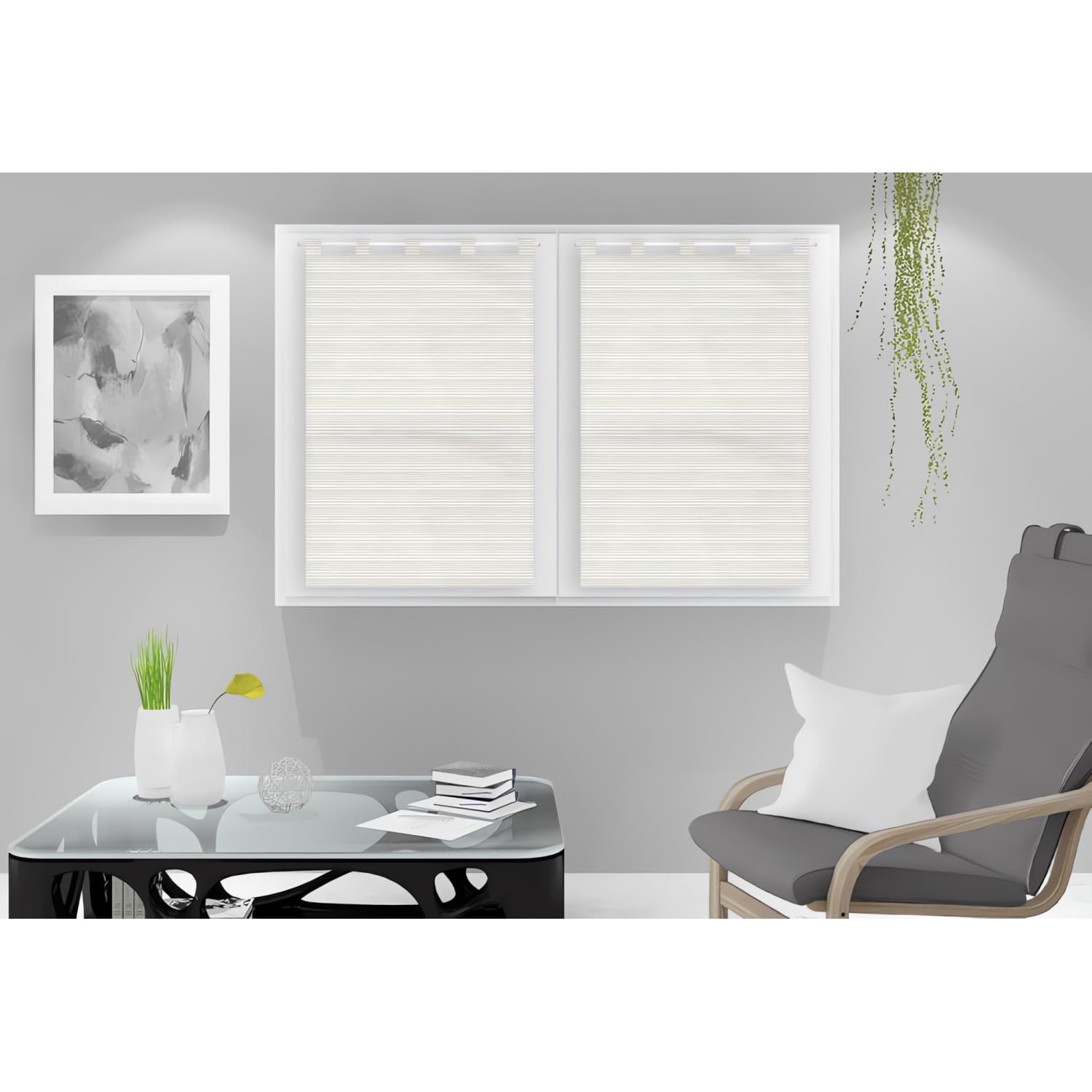 Soleil d'ocre Lina Half Curtain, Polycotton, White, 60 x 90 cm