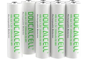 Doucalcell Ni-MH Rechargeable AA Batteries 8 Pack, 2500mAh High Capacity Double A Batteries, Recharge up to 1200x Times, 1.2V Ultra-Long Lasting Pre-Charged AA Battery with Low Self Discharge