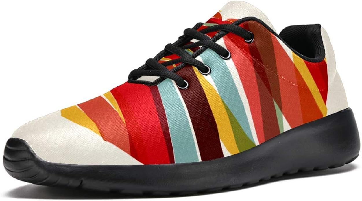 Valentine's day special-newfoundland dog print running shoes for women Amazon.com | LORVIES Happy Valentine's Day Retro Heart Color Stripes