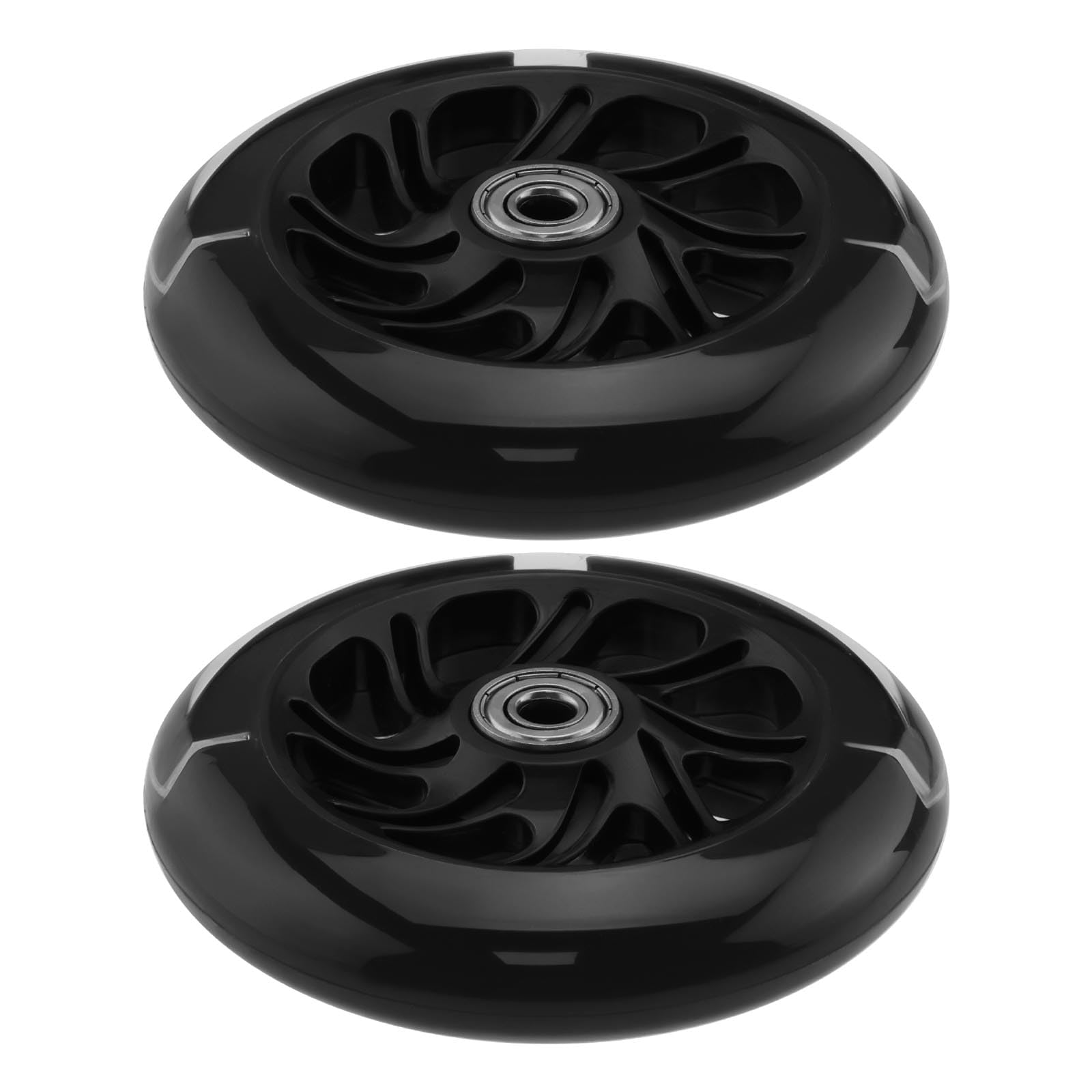 The Lord of the Tools 1 Pair 120x24mm Children Scooter LED Wheels with Bearings, Black, Glow in Dark, Compatible with Mini Scooters