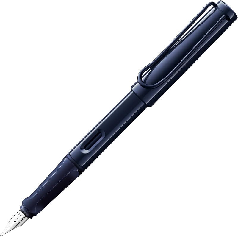 LAMY Safari Dark Dusk Fountain Pen M Nib Ergonomic Grip Blue Cartridges