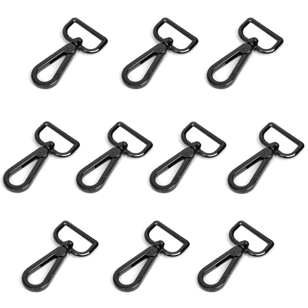Photo 1 of 10 Pcs Swivel Clasps 1" D Ring Lobster Clasp Claw for Strap Push Gate Lanyard Swivel Snap Hook Clips?Gunmetal