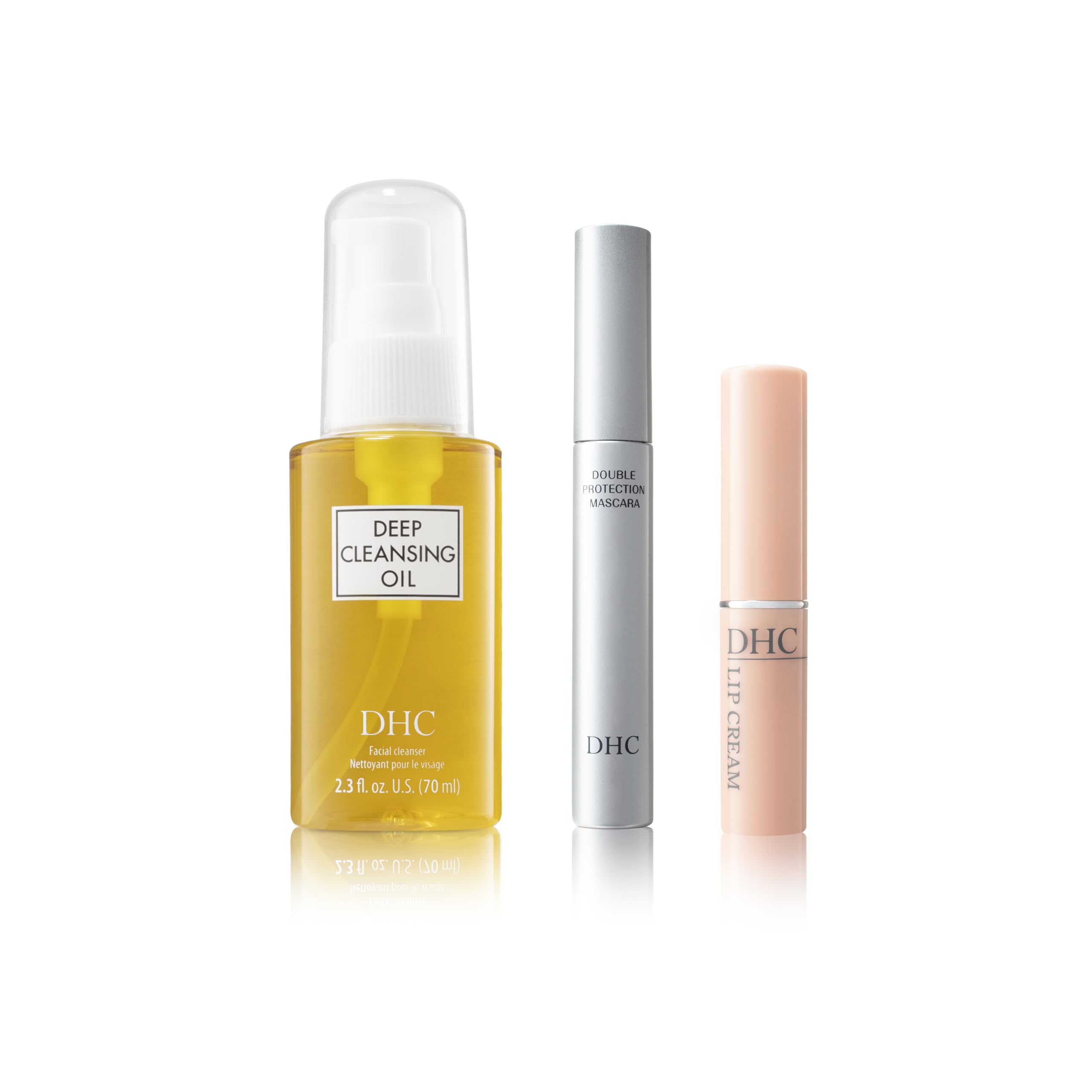 DHC Deep Cleansing Oil 70ml, Lip Cream 1.5g and Mascara Perfect Pro Double Protection 5g