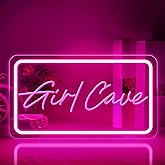 Girl Cave Neon Sign, Dimmable LED Pink Neon Light for Wall Decor, Powered by USB Girl Cave Light Up Sign for Girls Bedroom Bachelorette Party Wedding Birthday Decor