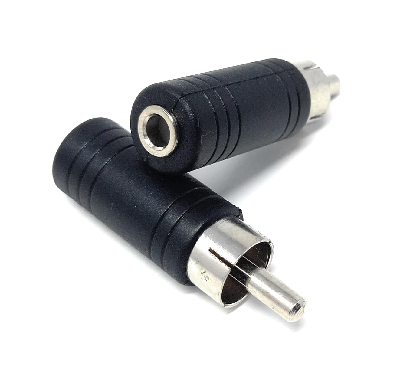 DRUT 2pcs. 3.5mm Mono Jack Socket to RCA Phono Socket Plug Audio Cable Lead Adapter (Black)