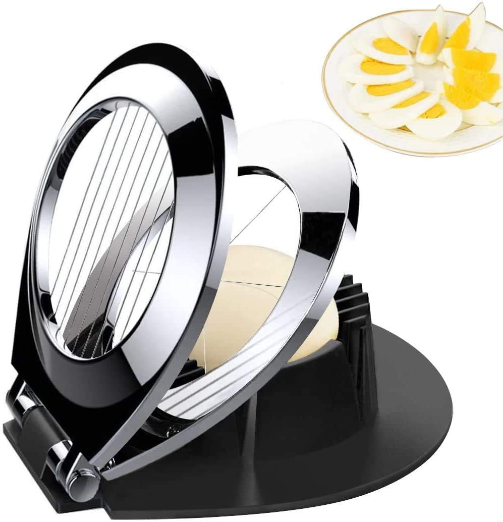 Egg Slicer, BIBURY Egg Cutter Heavy Duty Slicer for Strawberry Fruit Garnish Slicer, Stainless Steel Wire with 3 Slicing Styles